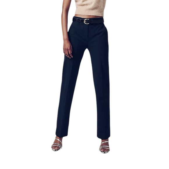 J.Crew The Kate straight-leg pant in bi-stretch cotton blend in navy - Picture 2 of 9